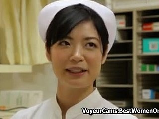 Japanese Asian Nurse Setting up Overseas Carefulness Her Pacients Voyeur