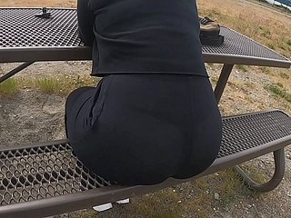 Influence a rear See Thru Yoga Pants Broad in the beam Booty Spliced