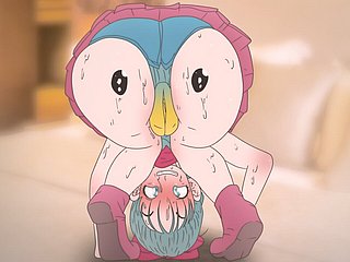 Piplup trên mông của Bulma! Pokemon và Dragon Social Anime Hentai (Phim hoạt hình 2D Sex) khiêu dâm