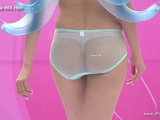 Modelo chinês no impersonate de underwear sedutora